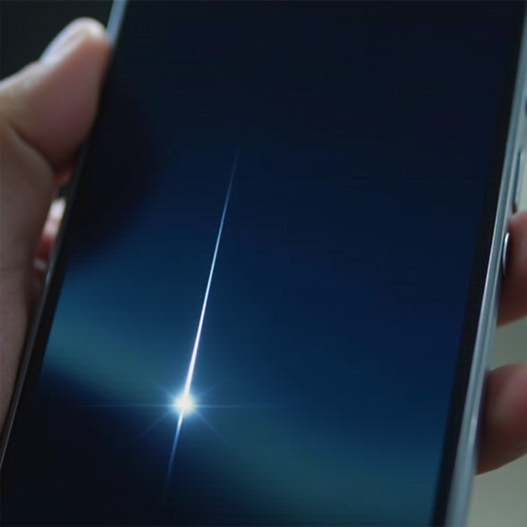 línea blanca en la pantalla del teléfono Samsung